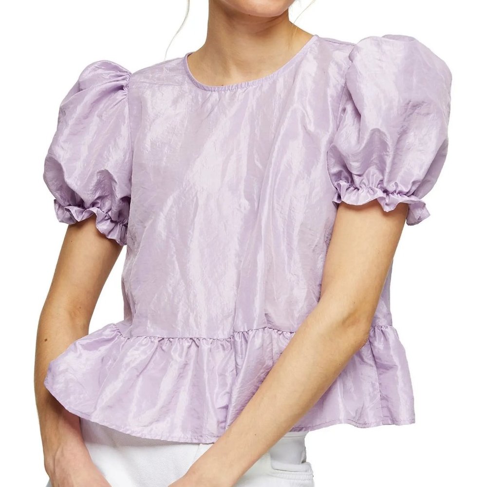 Topshop Bow Back Taffeta Blouse NWOT